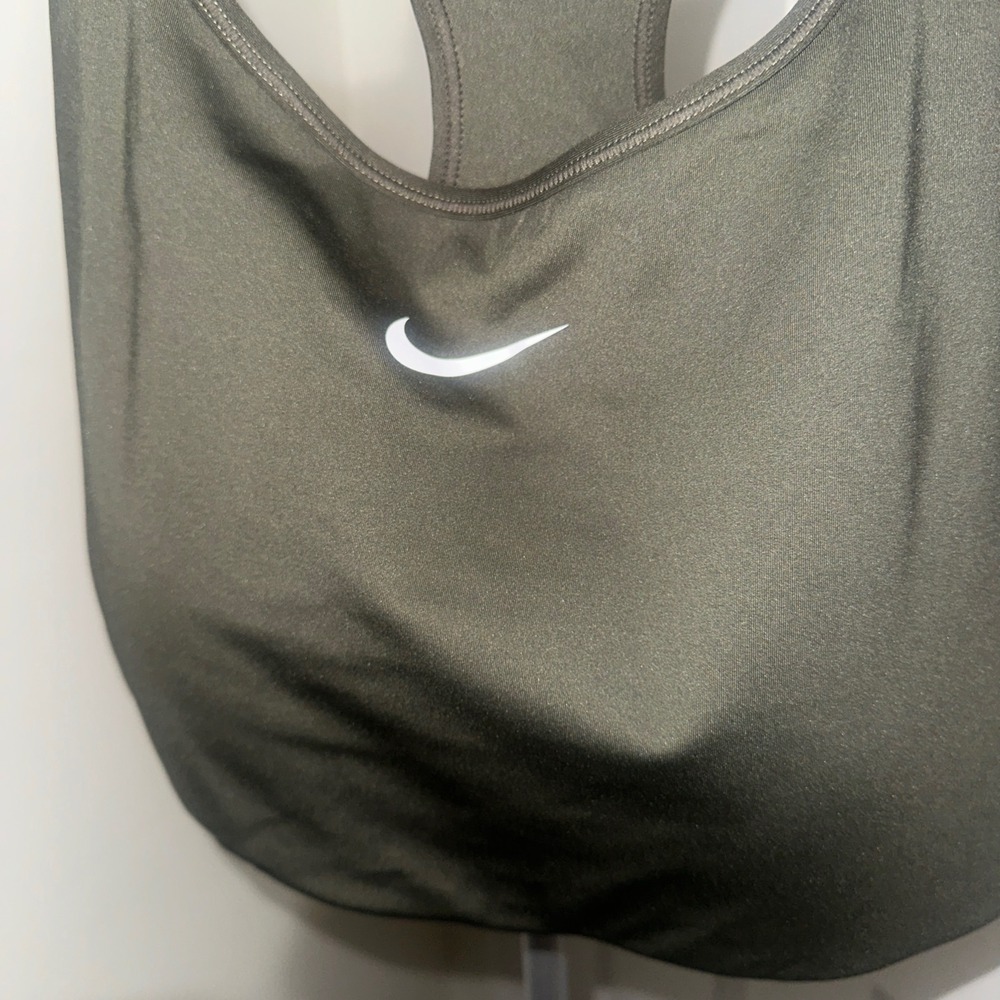 Nike Training Sports Bra Womens 2X Olive Green Racerback Support Activewear - Picture 2 of 5